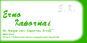 erno kapornai business card